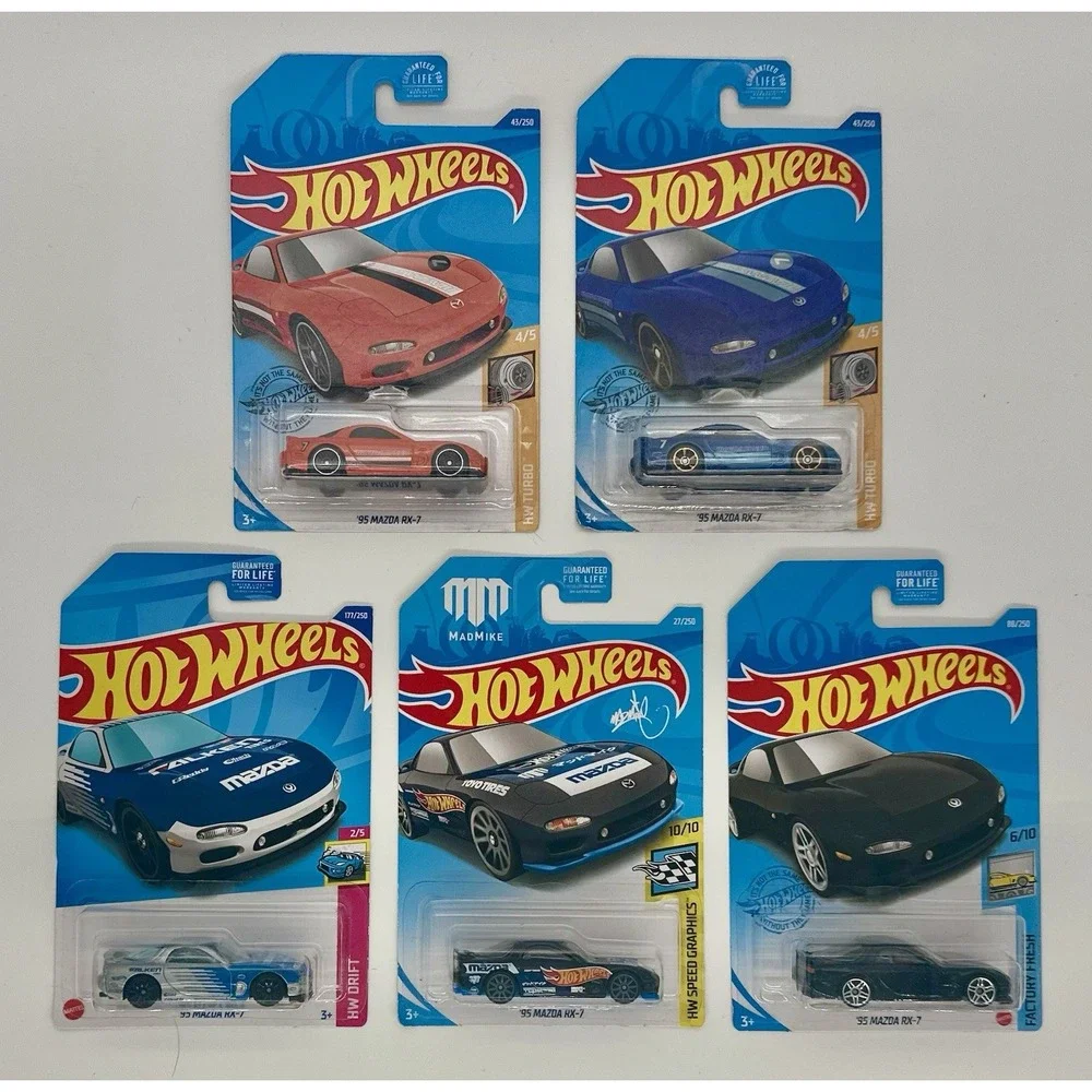 Hot Wheels '95 Mazda RX-7 Lot of 5 JDM Drift HW Turbo Speed Graphics NEW